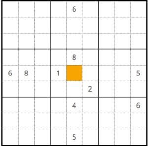 orange square demonstrating pencil marks